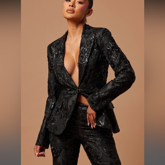 #280 black Sequin blazer - Picture 2 of 3